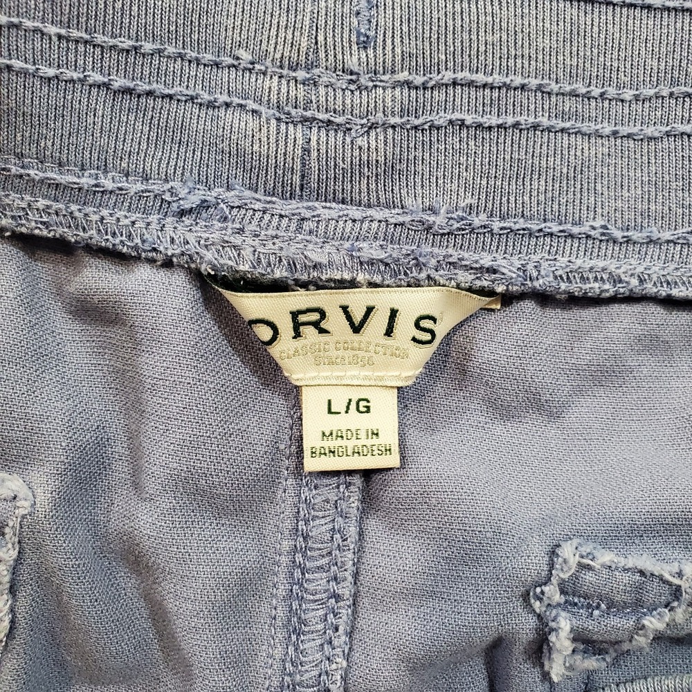 Orvis Women's Pull on Shorts Size Large 1752052 Blue Drawstring - Picture 8 of 10